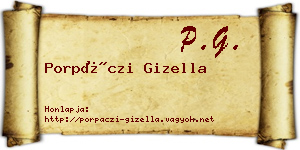 Porpáczi Gizella névjegykártya